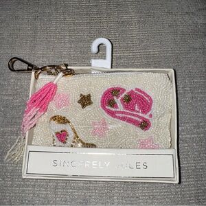 Sincerely Jules Pink Cowgirl Beaded Pouch Coin Purse